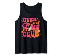 Over Stimulated Moms Club Groovy Skeleton Bottle Tank Top