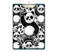 Over the Bed clipboard Retro Panda Rock Musik Hard Board for 5th Grade Classroom Essentials for Teachers Size 9 x 12.5 Tabla para escribir con Clip