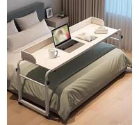 Over The Bed Table,Adjustable Bed Desk 115-210 Cm Length Extendable Rolling Bedside Desk Food Tray Desk With 4 Wheels Computer Desk Height Laptop Cart On Bed DeskFor Daily Relaxation Work(C