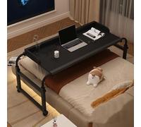Over The Bed Table,Length Extendable Rolling Bedside Desk Rolling Tray Table For Laptop And Writing In Living Room For Daily Relaxation Work(Color:Black)