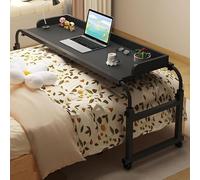 Over The Bed Table On Wheels Adjustable, Overbed Table Computer Laptop Table Rolling Tray Table for Laptop and Writing in Living Room Adjustable Overbed Table for Home Office Use(Color:Blac