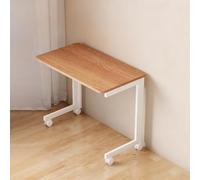 Over The Bed Table with Wheels Foldable, Mobile Small Standing Desk, Sturdy Laptop Cart & Dining Table, for Bedroom, Living Room, Hospital Use(Brown,100 * 45cm/39.4 * 17.7in)