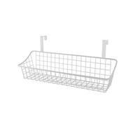 Over The Cabinet Door Storage Basket Metal Wire Kitchen Cupboard Drawer Hanging Caddy Organizer Bakeware Holder Spice Jar Rack (White 1)