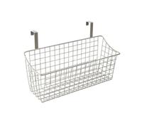 Over The Cabinet Door Storage Basket Metal Wire Kitchen Cupboard Drawer Hanging Caddy Organizer Bakeware Holder Spice Jar Rack (Champagne silver 1)