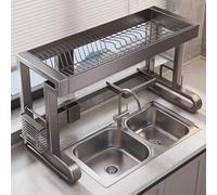 Over the Counter Dish Rack, Large Capacity Single Layer Dish Drying Rack for Kitchen Sink, Space-Saving Storage and Organization