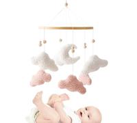 Over The Crib Hangable Toy - Bed Mobiles,Plush Cloud-Shaped Pendants Stroller Play Nursery Decoration for Crib Bassinet Birthday Baby Shower