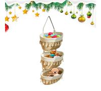 Over The Door Basket 3 Layers - Nursery Hangable Basket | Boho Woven Cotton Organizer for Bedroom Dormitory Bathroom Nursery Entryway Laundry Apartment Closet