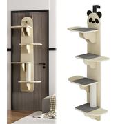 Over the Door Cat Climber, Cat Tower, 4-Levels Cat Door Shelves, Door Hanging Cat Shelf Perch, Wooden Cat Tree, Activity Center Playground for Indoor Cats(C1)