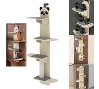 Over The Door Cat Perch & Climber, Space-Saving Cat Tree Shelf for Indoor Cats to Scratch & Climb