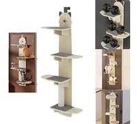 Over The Door Cat Perch & Climber, Space-Saving Cat Tree Shelf for Indoor Cats to Scratch & Climb