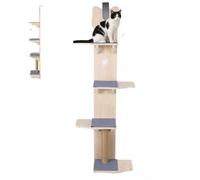 Over The Door Cat Tree, 4-Level Hanging Climber with Sisal Post | Durable wooden cat tree, 4 levels for climbing, fits over standard doors easily 1
