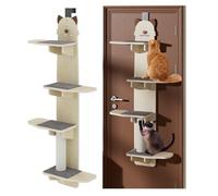 Over the Door Cat Tree,Vertical Cat Climber Shelf 59/67 Inch Door Hanging Cats Condo with Scratch Post Multi-Level Cats Perch for Scratching Climbing Space-Saving Pet Tower (C1,67in)