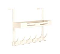Over The Door Clothes Rack 2-Layer Heavy Duty No Organizer | No-drill 2-layer Door Rack Featuring 6 Hooks And A Hanger. Rustproof Heavy-duty Storage For Bedroom, Bathroom, Or Closet Door