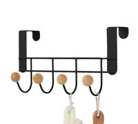 Over the Door Coat Hook Without Holes Space Saving Coat Hanger Painted Iron Hanger Holder for Clothes Hats and Bags Over the Door Easy Installation No Tools for Bedroom
