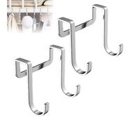 Over The Door Double Hanger Hooks, Stainless Steel Double S-Shaped Hooks Heavy Duty Door Hooks for Hanging Coats, Hats, Robes, Towels (2pcs)
