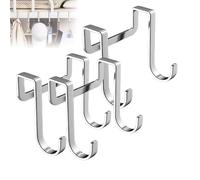Over The Door Double Hanger Hooks, Stainless Steel Double S-Shaped Hooks Heavy Duty Door Hooks for Hanging Coats, Hats, Robes, Towels (3pcs)