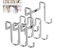 Over The Door Double Hanger Hooks, Stainless Steel Double S-Shaped Hooks Heavy Duty Door Hooks for Hanging Coats, Hats, Robes, Towels (4pcs)