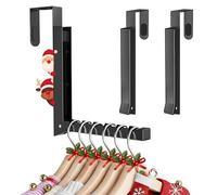 Over the Door Drying Rack Clothing Hook, 【2 Pack】Foldable Coat Hanger for Landry Room, Bathroom, 6 Groves Druable Clothes Door Hanging for Towel, Coat, Sweater, Hat, Compact for Storage, Travel- Black