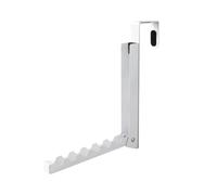 Over the Door Folding Hooks, Foldable Bathroom Drying Hanger for Door Back 6 Groove Design Space Laundry Organization Hooks for Shirts Towels