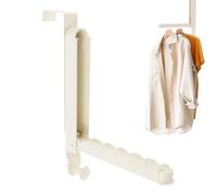 Over The Door Folding Hooks Hanger, Over The Door Drying Racks for Laundry - Retractable Rod Towel Drying Rack with 6 Groves | Door Towel Drying Rack