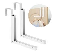 Over The Door Hanger Folding Clothes Drying Rack, Folding Hanging Coat Rack for Indoor Laundry Room Compact Small Space Foldable Portable Clothing Hanger Hook Collapsible- 2 Pack