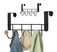Over the Door Hanger Hook - Non Slip Design Space Saving Coat Rack | Iron Spray Paint Storage for Clothes, Hats, Most Doors, Durable