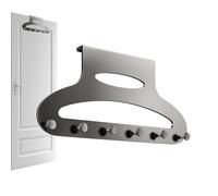 Over the Door Hanger Hook | Space Saving Bathroom Storage Metal Shelf | Behind Door Mount Hooks - For Home Apartment Farmhouse Bathroom Bedroom Entryway