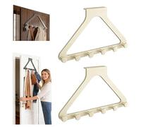 Over The Door Hanger Organizer, No-Drill Heavy-Duty Metal Rack with 6 Hooks, Tool-Free Storage for Coats, Bags & Towels, Renter-Friendly Door Hook for Bedroom, Bathroom, Apartment (04)
