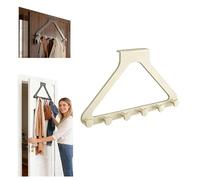 Over The Door Hanger Organizer, No-Drill Heavy-Duty Metal Rack with 6 Hooks, Tool-Free Storage for Coats, Bags & Towels, Renter-Friendly Door Hook for Bedroom, Bathroom, Apartment (03)