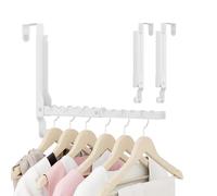 Over The Door Hangers, Over Door Hooks for Hanging, Small Space Dual Folding Portable Over Door Clothes Hanger for Clothes, Hats, Bags and Towels (2Pack,White(Update))