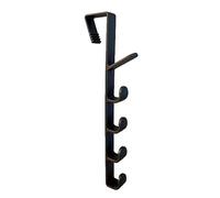 Over The Door Hook Hanger, Heavy-Duty Over Door Hanger - 5 Hooks, Over Door Hanger for Hanging Coat, Towel, Bag, Hat, Robe, Organizer Hooks for Living Room, Bathroom, Bedroom, Kitchen Black