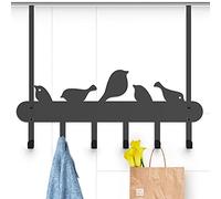 Over The Door Hook Heavy Duty Over Door Hanger Hanging Towel Organizer, 6 Hook Easy Installation Organizer for Towel, Coat, Bag, Robe - Living Room, Cloakroom, Bathroom Bird Pattern Cute Hooks