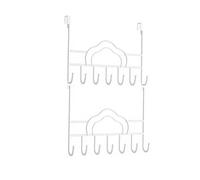 Over The Door Hook Rack, 3 Tier Wall Mounted Hat Organizer, Baseball Cap Organization, Holds Caps Metal Hat Organizer for Door, Bedroom, Closet (Cloud White,2 Layer)