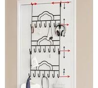 Over The Door Hook Rack, 3 Tier Wall Mounted Hat Organizer, Baseball Cap Organization, Holds Caps Metal Hat Organizer for Door, Bedroom, Closet (Cloud Black,3Layer)