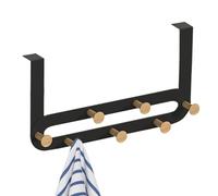 Over the Door Hook, Towel Rack, Door Wardrobe with 5 Hooks Sort, Heavy Duty Over Door Towel Rack, Cloakroom for Bedrooms, Kitchen, Hanging Clothes