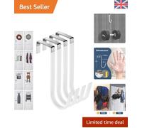 Over The Door Hooks 4 Packs, Over The Door Towel Hanger for Coat, Overdoor Ha...
