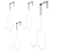 Over The Door Hooks 4Pcs Non Slip Dual Door Hanger Hook Metal Coat Hooks Prevent Scratches Clothes 1.5lbs Heavy Duty Over for Living Room, Bathroom, Kitchen Hanger Hook