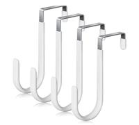 Over The Door Hooks, 4pcs White Over Door Hook Coat Hooks for Door Over The Door Hanger Sturdy Anti-Scratch for Hanging Coats Bags Flower Holder