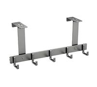 Over the Door Hooks, Adjustable 5-Hook Over Door Hanger for 2.2-5.8cm Thick Doors, Durable Aluminum Door Hooks Over The Door Hook Hanger for Coats, Hats, Bags, Clothes, Towels, Keys and Bag Storage