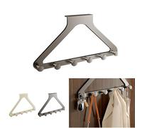 Over The Door Hooks, Door Hanger Hooks for Hanging, Over The Doors Towel Racks for Bathroom with 6 Coat Hook,for Bathroom, Coat Rack Dorm Essentials (E)