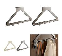 Over The Door Hooks, Door Hanger Hooks for Hanging, Over The Doors Towel Racks for Bathroom with 6 Coat Hook,for Bathroom, Coat Rack Dorm Essentials (B)