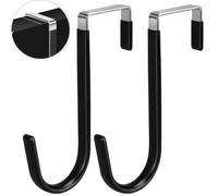 Over The Door Hooks - Duty Door Hooks for Hanging Towels, Coats Bags Clothes Bathroom Kitchen Starter Garland Hook, Rustproof Anti-Scratch Over Hangers (Fits Widths Up to 3.7cm)