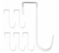 Over the Door Hooks, Heavy Duty Hangers Organizer Hooks with Soft Rubber Surface Prevent Scratches, Door Hanging Hooks for Bedroom, Kitchen, Bathroom Hanging Hats, Bags, Keys, Coats (White, 6 Pack)