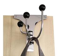 Over The Door Hooks - Punch-Free Door Hanger with 3 Movable Hooks, Back of The Door Organizer - Heavy-Duty Over Door Hanger Hook, Over Door Coat/Hat/Purse/Clothing/Robe Hanger A/a
