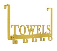 Over The Door Hooks, Towel Holder for Bathroom, Door Mount Towel Rack Towel Hooks for Bedroom Kitchen Pool Beach Towels Bathrobe Wall Mount Hang On The Door Cabinet Cupboard Metal Sandblasted (Gold)