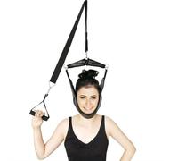 Over-The-Door Neck Traction Device - Adjustable Cervical Stretcher for Home Use, Portable Neck Relief Strap for Muscle Tension & Posture Support (Black)