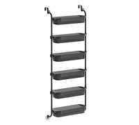 Over-the-door organiser with adjustable storage baskets, Transparent Black