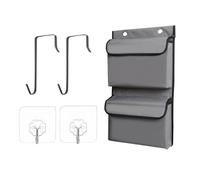 Over The Door Organizer - 5 Large Fabric Pockets | Hanging Storage Shelves With Metal Hooks, Clear, Space Saving Rack For Nursery, Bathroom, Pantry, Bedroom, Toys, Shoes, And Cosmetics