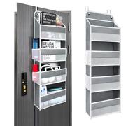 Over The Door Organizer with 4 Large Transparent Mesh Pockets 4 Side Mesh Pockets, 44lb Weight Capacity Hanging Storage Organizer, Suitable for Storing Toys, Shoes, Towels and Other Sundries, 4 Layers