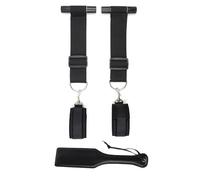 Over The Door Restraints Hanging Bondage Cuff Slave Handcuff with Paddle | PU Leather Sex Swing Straps with Whip, BDSM Wrist Cuffs Erotic for Bathroom Bedroom Furniture,Spreader Sex Toys for Couple